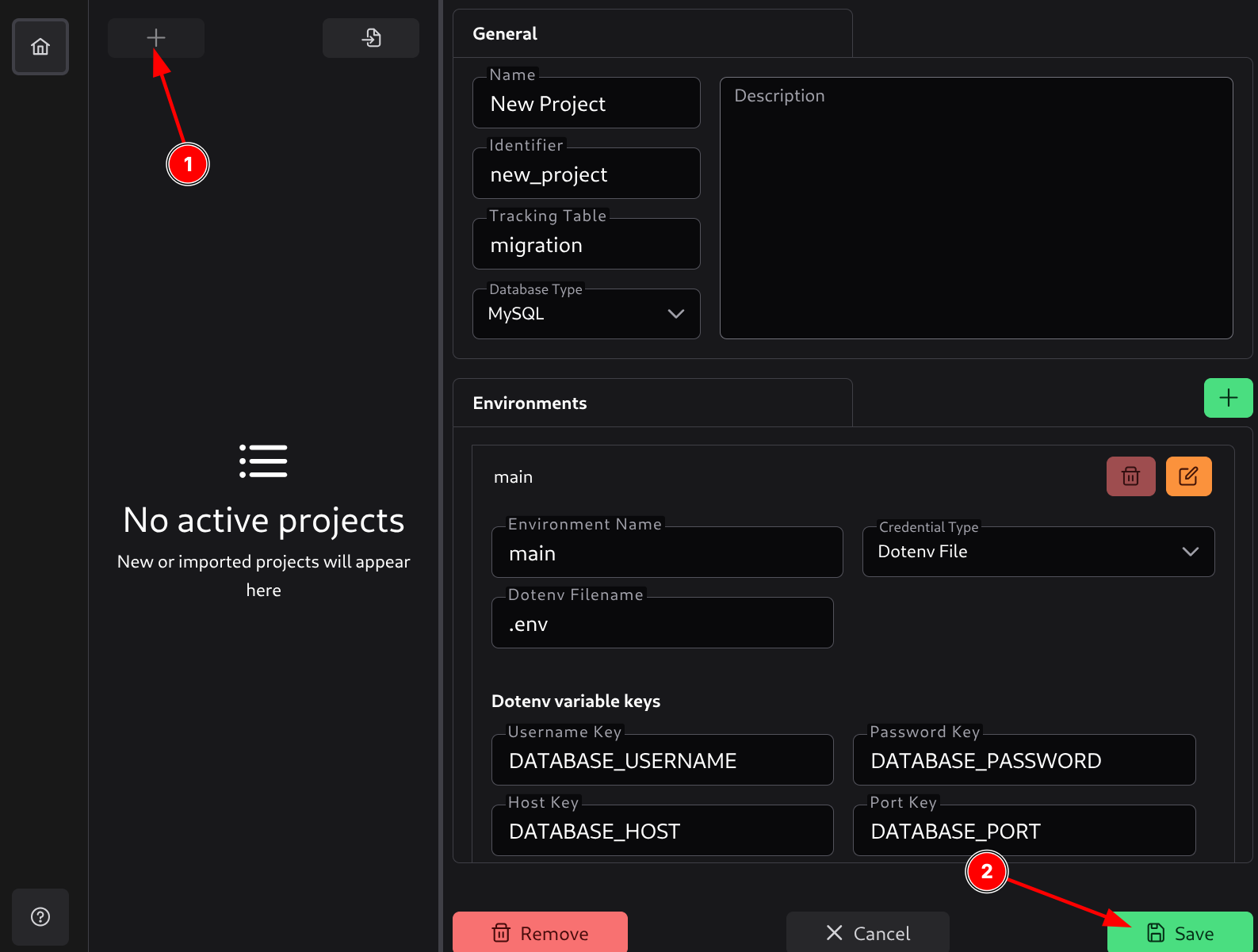 Creating a new project